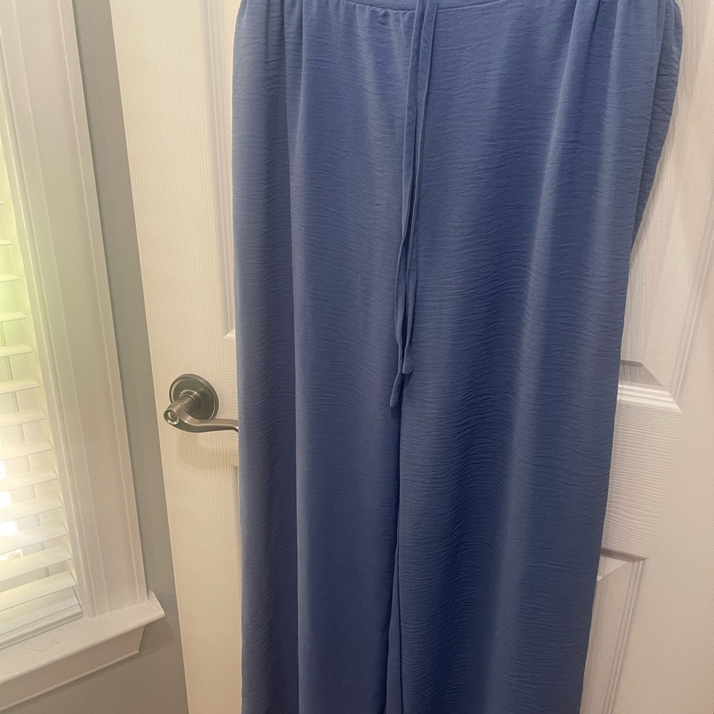 SHEIN Blue Sleeveless Flutter Sleeve Pantsuit - Picture 8 of 14